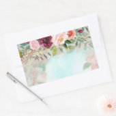 Bloemige groene elegant rechthoekige sticker (Envelop)