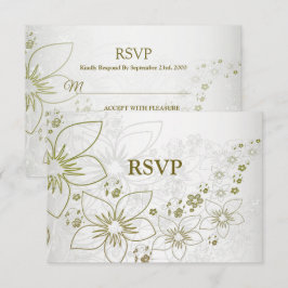 Bloemige groene elegante trouwfeest in vintage sti RSVP kaartje