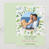 Bloemige Groene Foto Save the Date (Voorkant / Achterkant)