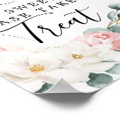 Bloemige Groene Liefde Is Zoete Gunsten Bord Poster (Hoek)