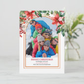 Bloemige Groene Maak Uw Eigen Aangepaste Foto Feestdagenkaart (Staand voorkant)