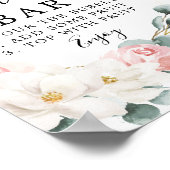 Bloemige groene mimosa bar bord poster (Hoek)