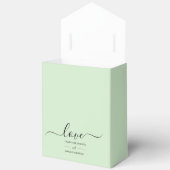 Bloemige groene mintkleurige liefde cadeaudoos bedankdoosjes (Open)