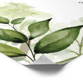 Bloemige groene verlovingsfeest welkomstbord poster (Hoek)