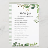 Bloemige groene waterverf vind de gast spel (Voorkant / Achterkant)