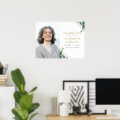 Bloemige groenfeestviering van het leven welkomstb poster (Thuiskantoor)