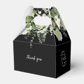 Bloemige groenvoorziening Bruiloftsborrel zwart en Bedankdoosjes (Achterkant)
