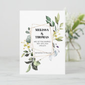 Bloemige groenvoorziening Save The Date uitnodigin Kaart (Staand voorkant)