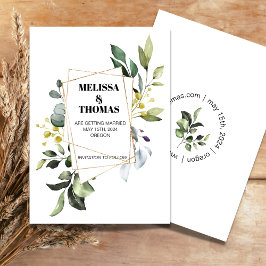 Bloemige groenvoorziening Save The Date uitnodigin Kaart