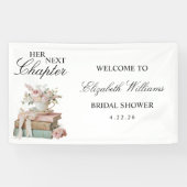 Bloemige Haar Volgende Hoofdstuk Bruiloft Feest We Spandoek (Horizontaal)