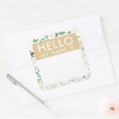 Bloemige Hallo Mijn Naam Is Stickers (Envelop)