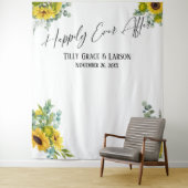 Bloemige Happily Ever After-foto-achtergrond Wandkleed (In situ)