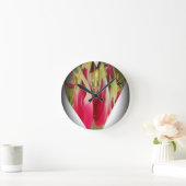 Bloemige Hart Kunstprint Ronde Klok (Huis)