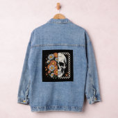 Bloemige Herfst Skelet Boho Halloween Denim Jacket (Hangar)