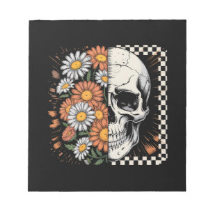 Bloemige Herfst Skelet Boho Halloween Notitieblok