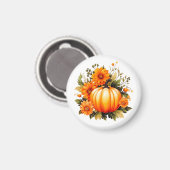 Bloemige herfstpompoen magneet (Voorkant / Achterkant)