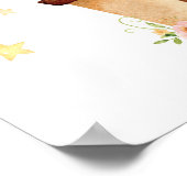 Bloemige hete luchtballon Knuffelbeer Avontuur wac Poster (Hoek)