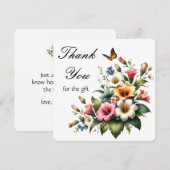 Bloemige Hibiscus Cadeau Bedankkaart (Voorkant / Achterkant)