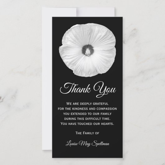 Bloemige Hibiscus Sympathie Dankjewel Bedankkaart (Voorkant)