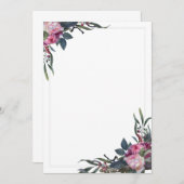 Bloemige hoeken sjabloon kaart (Voorkant / Achterkant)