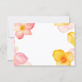 Bloemige Hoekframe Roze en Gele Bloemen PNG Kaart