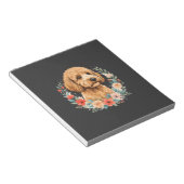 Bloemige Hond Ronde Sublimatie Notitieblok (Schuin)