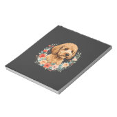 Bloemige Hond Ronde Sublimatie Notitieblok (Linkerzijde)