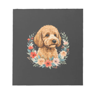 Bloemige Hond Ronde Sublimatie Notitieblok