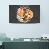 Bloemige Hond Ronde Sublimatie Spandoek (Beurs)