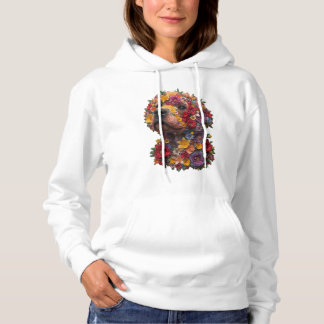 Bloemige honden hoodie