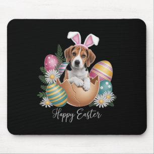 Bloemige Honden Pasen Cute Beagle Hond Puppy Geluk Muismat