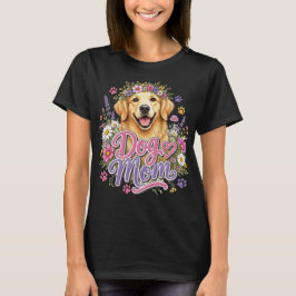 Bloemige Hondenliefhebber Waterverf Puppy Ontwerp T-shirt