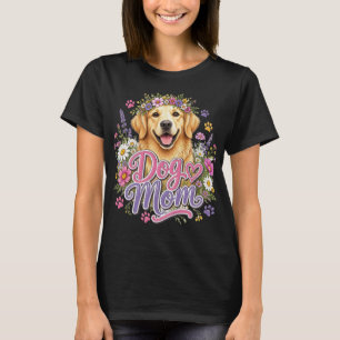 Bloemige Hondenliefhebber Waterverf Puppy Ontwerp T-shirt