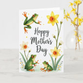Bloemige Hoppy Moederdagkaart Kaart (Gele Bloem)