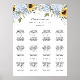 Bloemige Hortensia 12 Tafel Trouw Stoelen Chart Poster