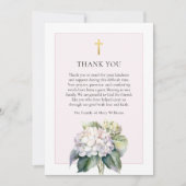 Bloemige Hortensia Religieuze Rouwkaart Bedankt Kaart (Voorkant)