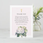 Bloemige Hortensia Religieuze Rouwkaart Bedankt Kaart (Staand voorkant)
