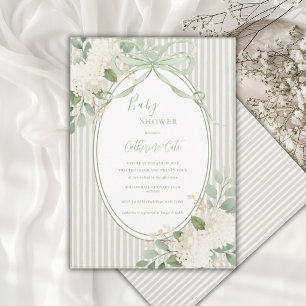 Bloemige Hortensia's Saliegroen Whimsical Baby I Kaart