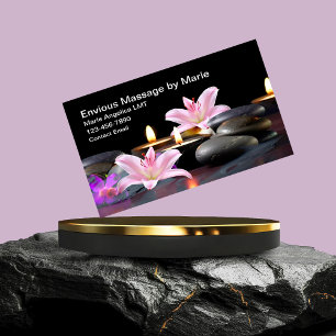 Bloemige Hot Stone Massage Zakelijke Kaarten Visitekaartje