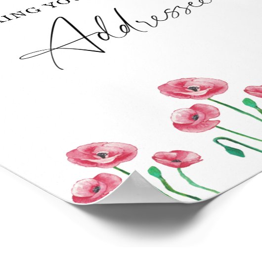 Bloemige hulp voor de bezige bruid Adreskaart Poster (Hoek)