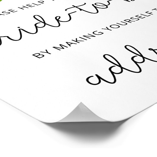 Bloemige hulp voor de drukke bruid adres poster (Hoek)