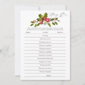 Bloemige hulst Kerst bruidsdouche spel Kaart (Voorkant)