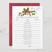 Bloemige hulst Kerst bruidsdouche spel Kaart (Voorkant / Achterkant)