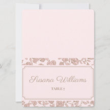 Bloemige Huwelijksplaatskaart – Elegante Roze & Be