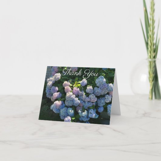 Bloemige Hydrangea Dankkaartjes Leeg Binnenkant Bedankkaart (Voorkant)