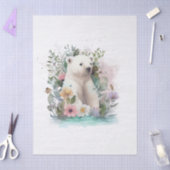 Bloemige IJsbeer Aquarel Tissuepapier (Craft)
