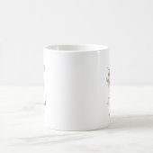 Bloemige Initiaal E Blush Rozen Bewerkbare Naam Koffiemok (Center)