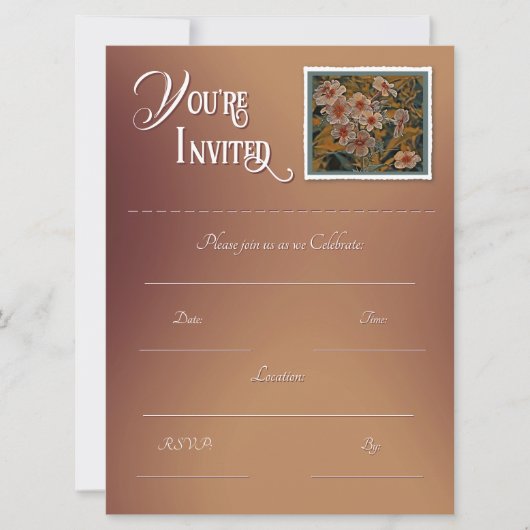 Bloemige Invul Uitnodiging  (Voorkant)