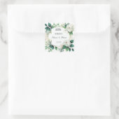 Bloemige islamitische Nikkah-favor-stickers Vierkante Sticker (Tas)