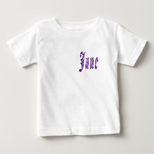 Bloemige "Jane" naam, baby T-shirt (Voorkant)